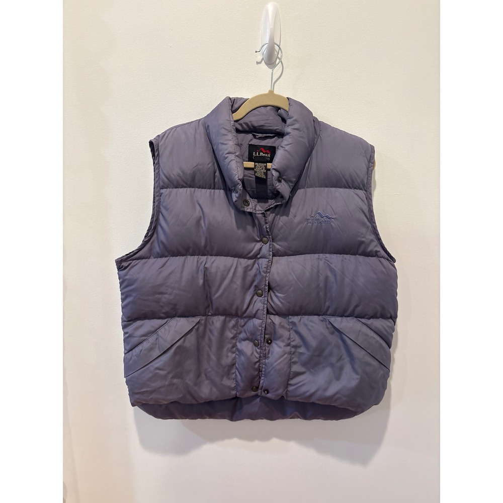Vintage LLBean Puffer Vest Purple Down Insulated Full Zip Outdoor‎ large